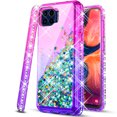 thumbnail image 1 of Motorola One 5G UW Case,  with [Tempered Glass Protector Included] Liquid Floating Glitter Quicksand Bling with Spot Diamond Cover - Pink/Purple, 1 of 7
