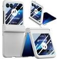 thumbnail image 1 of for Motorola Razr+ 2023 Case with Integrated Glass Screen Protector, [Removal Hinge Protection] Full Coverage Slim Hard PC Cover Scratch-Resistant Phone Case for Moto Razr Plus 2023 - White, 1 of 12