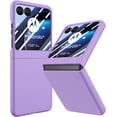 thumbnail image 1 of for Motorola Razr+ 2023 Case with Integrated Glass Screen Protector, Slim Matte Hard PC Back Cover Scratch-Resistant Full Coverage Phone Case for Moto Razr Plus 2023 - Purple, 1 of 12