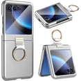 thumbnail image 1 of for Motorola Razr+ 2023 Case with Ring, [Integrated Screen Protector] Slim Hard PC Motorola Rarz Plus Back Cover Full Coverage Phone Case with Ring for Motorola Razr Plus 2023 Silver, 1 of 8