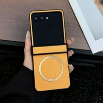 for Motorola Razr  2023 Case Slim with Rugged Hinge Protection & Compatible with MagSafe & Non-Slip Texture, Durable Shockproof Protective Cover Phone Case for Motorola Razr  2023,Yellow