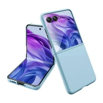 for Motorola Razr  2024 Case with Front Tempered Glass Screen Protector, Ultra Slim Hard PC Anti-Scratch Drop Protective Shock Absorption Phone Cover for Motorola Razr  2024 - Blue