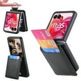 thumbnail image 1 of For Motorola Razr+ 2024 Case Magnetic Wallet with Card Holder,Luxury PU Leather Protective Phone Case Kickstand Full Coverage Pocket Ring Case for Motorola Razr+ 2024,Black, 1 of 9