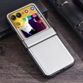 thumbnail image 1 of for Motorola Razr 2024 Classic Case, Motorola Razr 2024 Case with Hinge Protection PU Leather + Hard PC Shell Ultra Thin Slim Durable Protective Phone Case for Motorola Razr 2024, Silver, 1 of 8