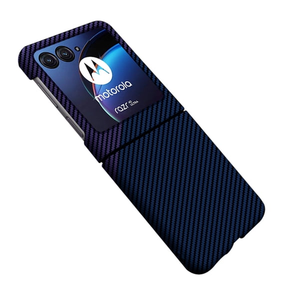 for Motorola Razr 2024 Men Women Case, Luxury Thin Carbon Fiber Shockproof Drop Protective Ultra Slim Anti-Scratch Lightweight Phone Case Cover for Motorola Razr 2024, Purple+Blue