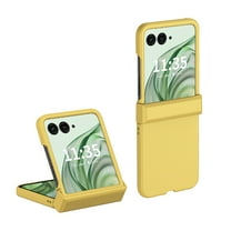 for Motorola Razr 2024 Phone Case, Frosted Skin-Friendly Ultra-thin Phone Case with Hinge Protection Wireless Charging PC Matte Case Cover for Motorola Razr 2024, Yellow