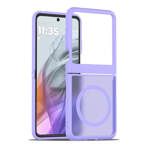 For Motorola Razr 2024 Phone Case, Matte Magnetic,Support for Magsafe,Lightweight & Slim,Translucent Frosted Shockproof Protective Rugged Scratch-Resistant Phone Case Cover,Purple