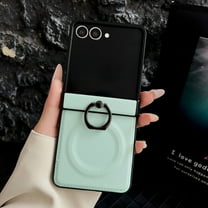 for Motorola Razr  2024/Razr 60 Magnetic Case with Hinge Protection, Military Grade Drop Protection, Ring Stand & Secure Ring, Shockproof Bumper Phone Cover for Motorola Razr  2024/Razr 60, Lightgreen