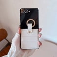 thumbnail image 1 of for Motorola Razr 2025/2024 Case, [Diamond Ring Buckle & Secure Ring Grip] PU Leather Protective Case Down Jacket Hard Shockproof Protective Phone Slim Cover for Motorola Razr 2025/2024, White, 1 of 9