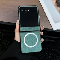 for Motorola Razr 2025 Case, Compatible with Magsafe Shockproof with Hinge Protection Premium PU Leather TPU Shock-Absorbing Magnetic Case for Motorola Razr 2025,Green