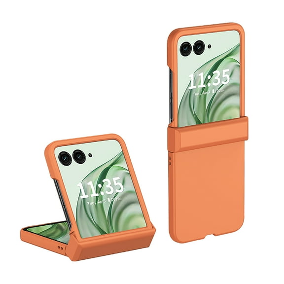 for Motorola Razr+ 2025 Case with Hinge Protection, Lightweight Durable Rugged Protective Anti-Fall Matte Liquid Silicone Hard PC Shockproof Phone Cover For Motorola Razr+ 2025,Orange