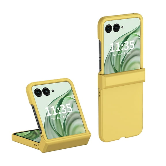 for Motorola Razr 2025 Hinge Protection Case without Front Screen Protector, Ultra Thin Matte Liquid Silicone PC Protective Cover for Motorola Razr 2025,Yellow