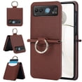 thumbnail image 1 of for Motorola Razr 40 Case, Classic Premium PU Leather Flip Case with Card Holder Shockproof Drop Protective Ring Holder Phone Case Cover for Motorola Razr 40, Brown, 1 of 6