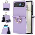 thumbnail image 1 of for Motorola Razr 40 Case, Classic Premium PU Leather Flip Case with Card Holder Shockproof Drop Protective Ring Holder Phone Case Cover for Motorola Razr 40, Purple, 1 of 6