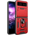 thumbnail image 1 of for Motorola Razr 40 Case with Slide Camera Cover for Men, Military Grade Drop Phone Cover Case with Rotate Ring Kickstand for Motorola Razr 40 SJ Red, 1 of 9