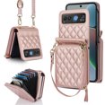 thumbnail image 1 of for Motorola Razr 40 Crossbody Wallet Case with Card Holder 8-Card Slots Wallet Case with Adjustable Strap Soft PU Leather Protective Zipper Phone Case for Women Girls,Rosegold, 1 of 1