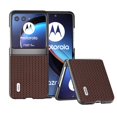 thumbnail image 1 of for Motorola Razr 40 Full Body Case, Luxury Magnetic Hinge Protection Shockproof PU Leather Slim Fabric Grid Texture Phone Case Cover for Motorola Razr 40, Coffee, 1 of 5