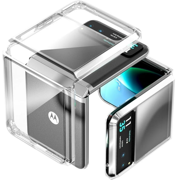Motorola Razr 40 / Razr (2023) Hybrid Shockproof Clear Slim Acrylic Case Cover Flexible Hinge Rib