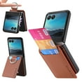 thumbnail image 1 of for Motorola Razr 40 Ultra Wallet Case with Card Holder Kickstand & Ring, Premium PU Leather Shockproof Protective Pocket with Magnetic Clasp Flip Case for Motorola Razr 40 Ultra, Brown, 1 of 7