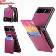 thumbnail image 1 of for Motorola Razr 40 Wallet Case with Magnetic Clasp Credit Card Slots for Women Men Lichee Pattern PU Leather Fringer Ring Holder Shockproof Phone Case for Motorola Moto Razr 40 Case, Purple, 1 of 7