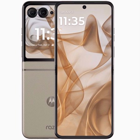 Motorola Razr 50 DUAL SIM 256GB ROM + 8GB RAM (GSM | CDMA) Factory Unlocked 5G Smartphone (Beach Sand) - International Version