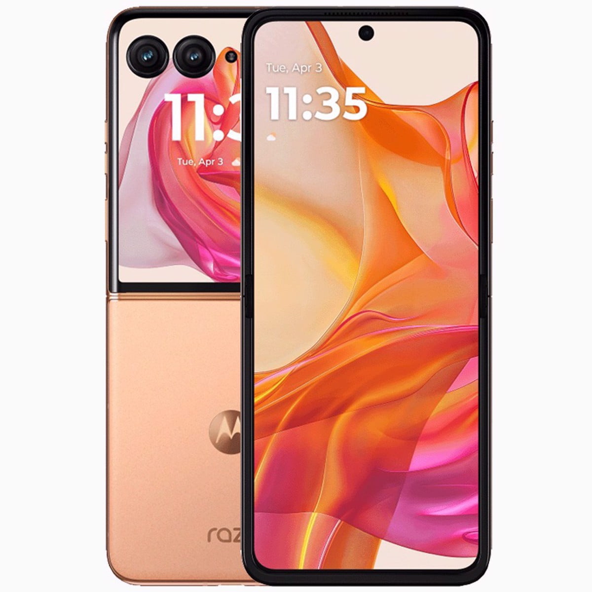 Motorola Razr 50 Ultra DUAL SIM 512GB ROM + 12GB RAM (GSM | CDMA) Factory Unlocked 5G Smartphone (Peach Fuzz) - International Version