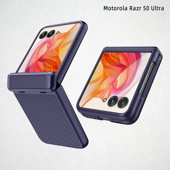 for Motorola Razr 50 Ultra with Hinge Protection, Motorola Razr 50 Ultra Case Screen Protector Matte PC Anti-Slip Drop-Proof Rugged Full Body Cover Phone Case
