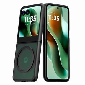 Hybrid Shockproof Clear Slim Acrylic Case for Motorola Razr 2025 with TPU Border, PC Backplate, MagSafe, Black