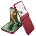 thumbnail image 1 of for Motorola Razr 60 / Razr 2025 / Razr+ 2024 Case, Compatible with Magsafe, [Hinge Protection] Ultra-Thin Protective Case with Small Screen Protector, Hard PC, Matte Skin Friendly, Red, 1 of 6