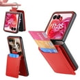 thumbnail image 1 of for Motorola Razr 60 / Razr 2025 / Razr 2024 Case Wallet with Card Holder & Finger Ring, PU Leather Shockproof Protective Cover Flip Kickstand Magnetic Rugged Phone Case, Red, 1 of 9