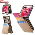 thumbnail image 1 of for Motorola Razr 60 Ultra / Motorola Razr Ultra 2025 Case Wallet with Card Holder & Finger Ring, PU Leather Shockproof Protective Cover Flip Kickstand Magnetic Rugged Phone Case, Khaki, 1 of 9