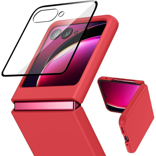 Motorola Razr Plus (2023) Case, [Builtin Ultra HD Camera Tempered Glass Protective Film], Hard