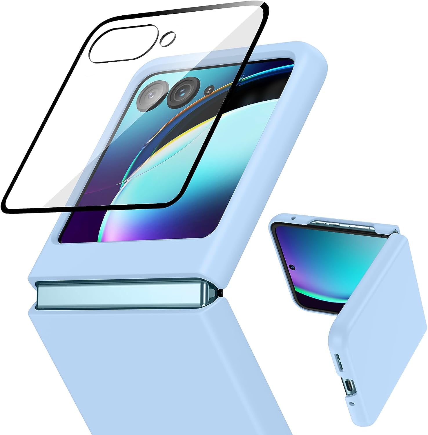 Motorola Razr Plus (2023) Case with Camera Screen Protector, Ultra Slim