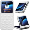 thumbnail image 1 of for Motorola Razr Plus 2023 Case Cover, Rhombus Diamond Pattern Phone Case for Women Girl Luxury Protective Case for Motorola Razr Plus 2023, Moto Razr+, White, 1 of 12