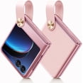 thumbnail image 1 of for Motorola Razr Plus 2023 Case with Hand Strap, Premium PU Leather Moto Razr+ Case for Women Girls, Shockproof Protective Slim Case for Motorola Razr Plus 2023, Pink, 1 of 7