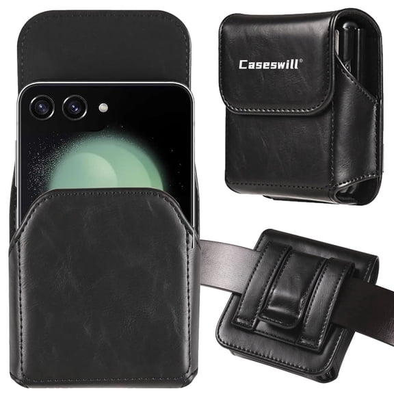 Caseswill For Motorola Razr Ultra / Razr+ Plus (2025) (2024) (2023) / Razr (2025) (2024) (2023) / Razr 60 50 40 Ultra Case Premium Leather Phone Pouch with Belt Clip Holster