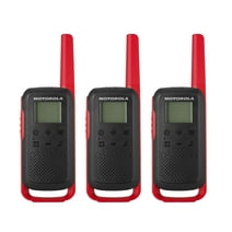 Motorola Solutions T210TP 20 mi. Two-Way Radio Black/Red 3-Pack