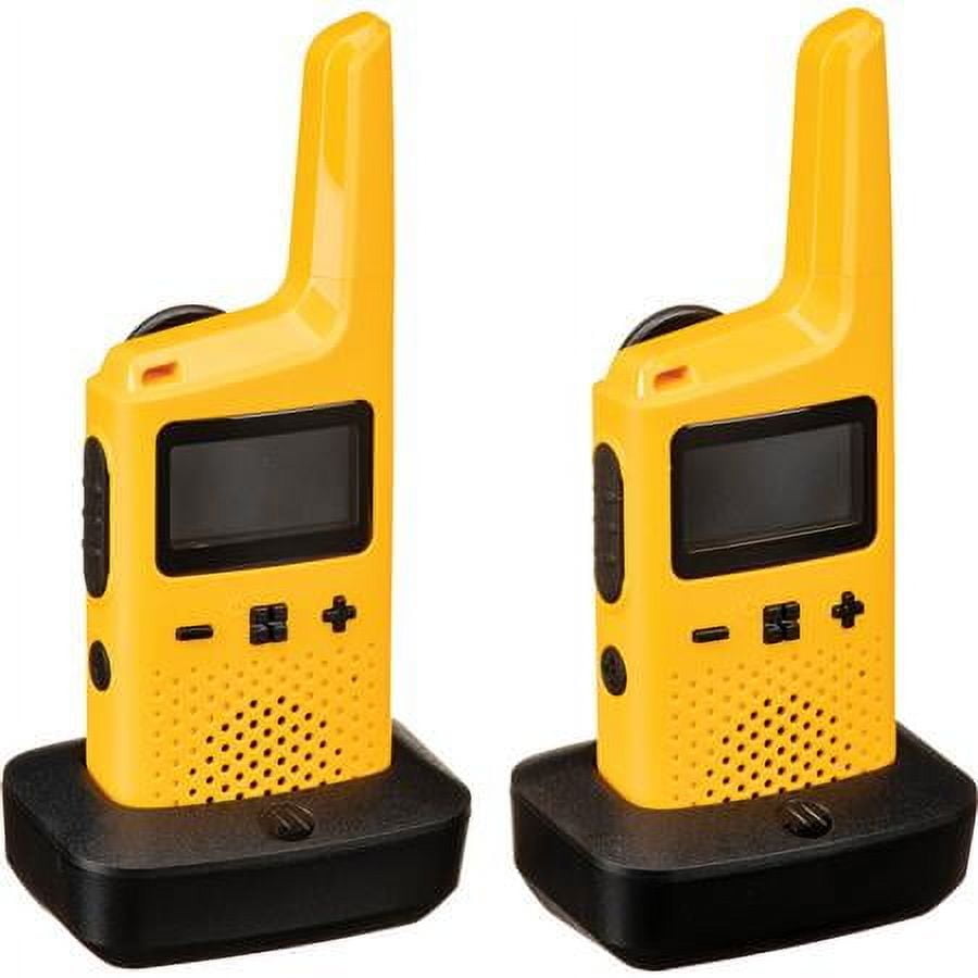 Motorola Solutions T380 25 mi. Two-Way Radio Yellow w/Charging Dock 2-Pack