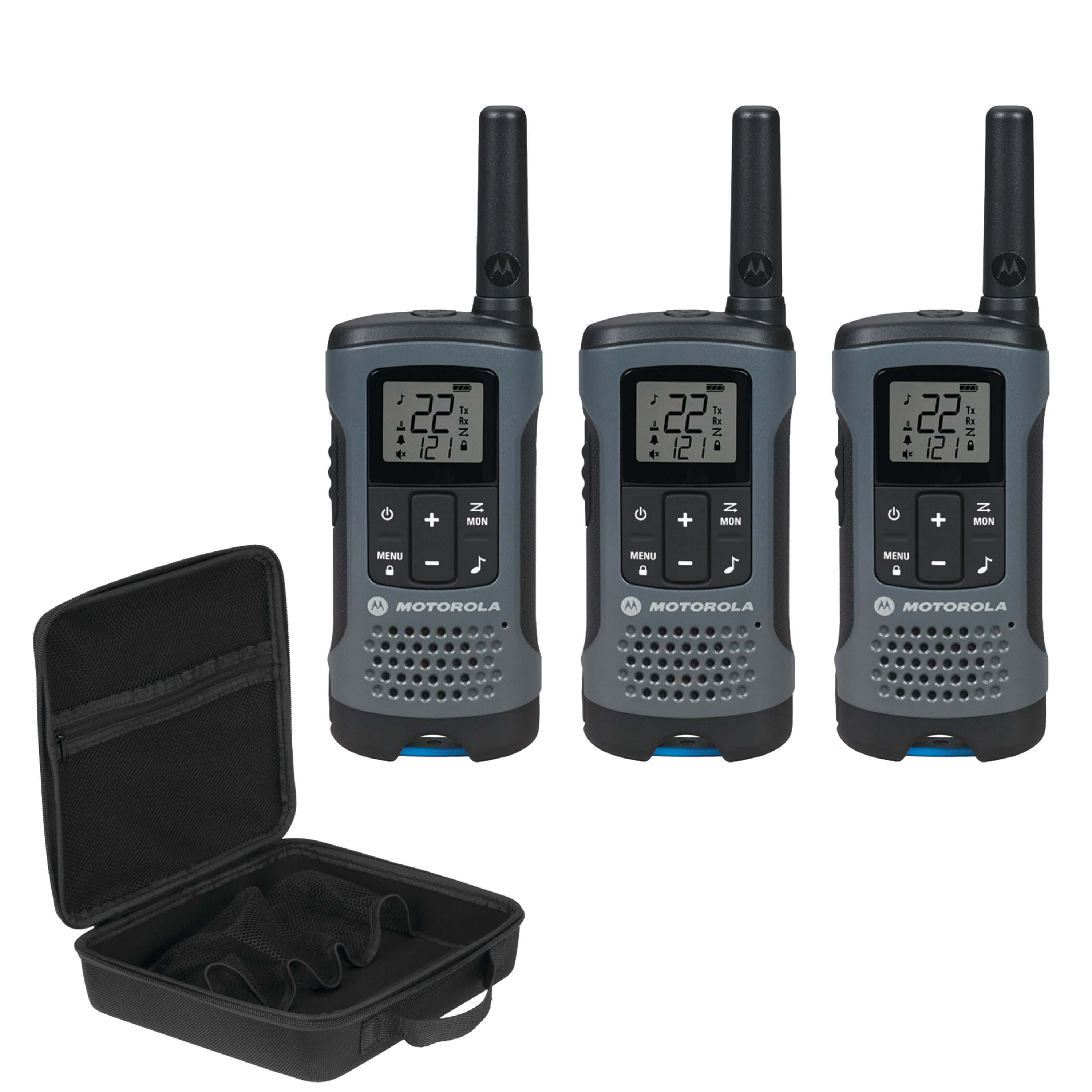 Motorola T200TP 20-Mile Talkabout 2-Way Radios Triple Pack  Soft Carry  Case Kit Bundle