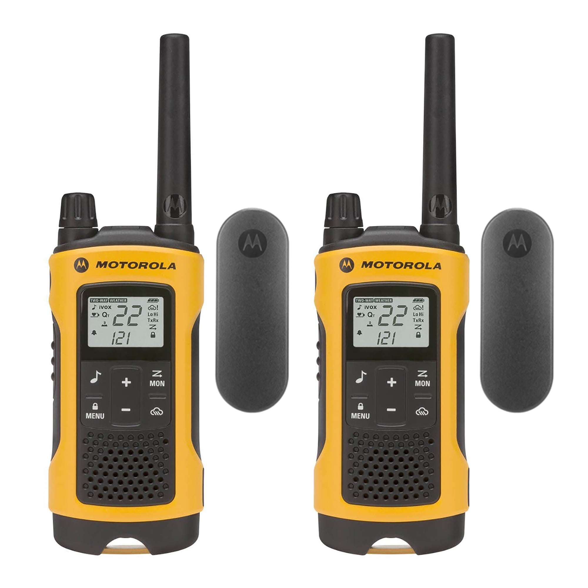 Motorola Talkabout T402 Two-Way Radios, 2-Pack, Yellow/Black