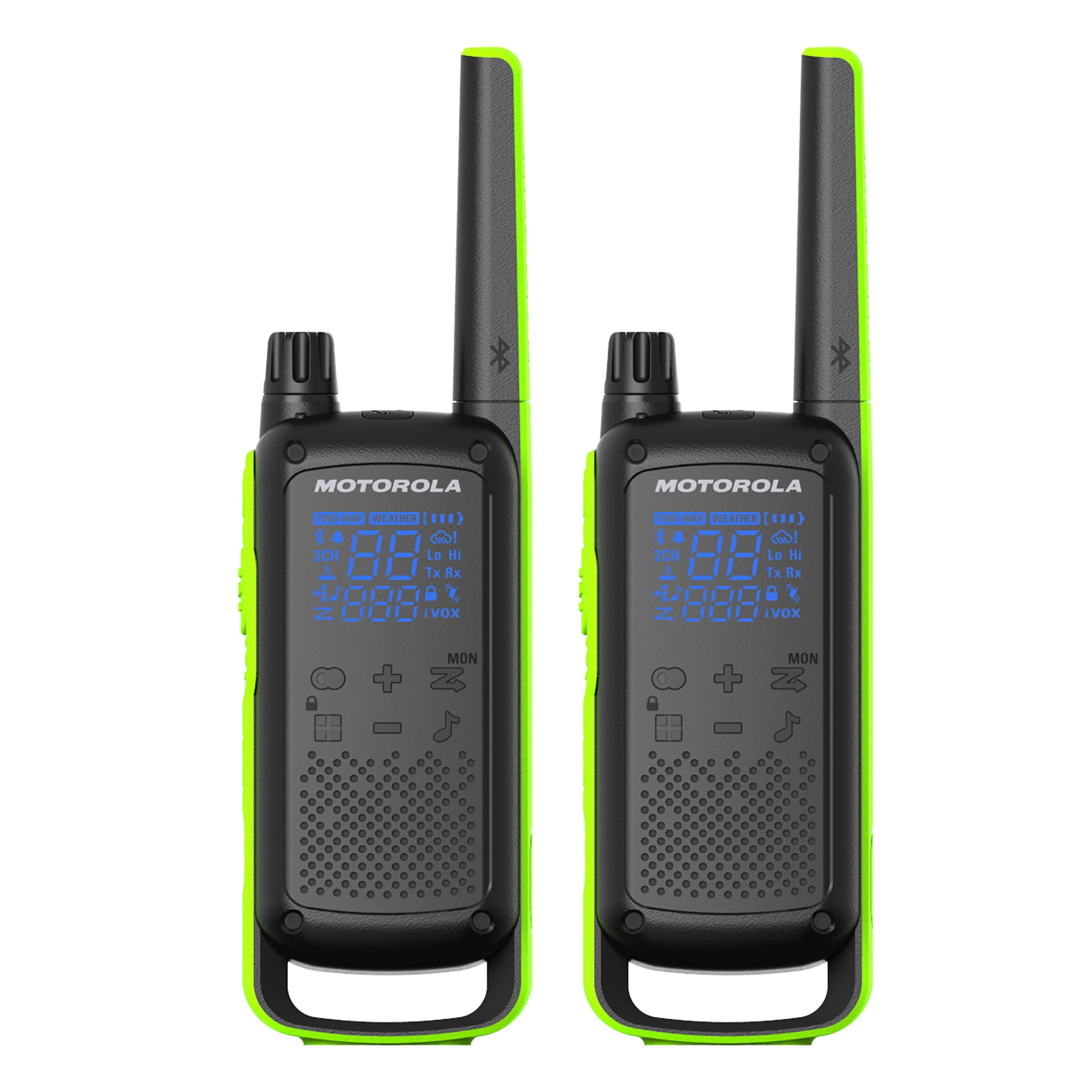 Motorola Talkabout T801 Two-Way Radios, Pack, Black/Green
