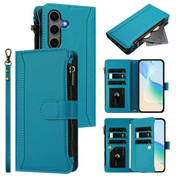 for Motorola ThinkPhone 25 Phone Case Wallet Protective Case leather Cover with magnetic closed cLake Blueit card slot shockproof protection phone case