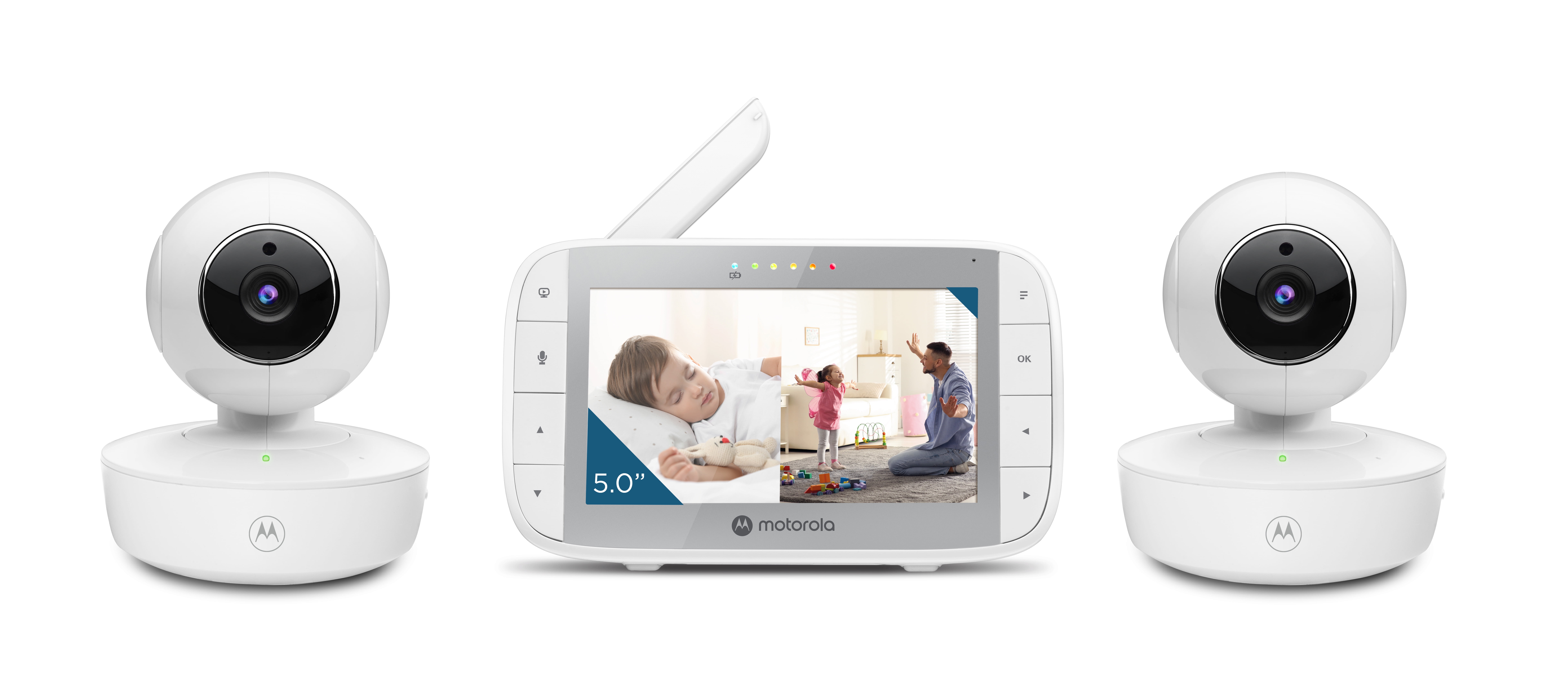 krone Skøn Bekræftelse Motorola VM36XL-2 | 5" HD Video Baby Monitor with Motorized Pan, Tilt &  Zoom Dual Cameras | 1000ft Range 2.4 GHz Wireless 5" Split Screen | 2-Way  Audio | Room Temperature, Lullabies, Night Vision - Walmart.com