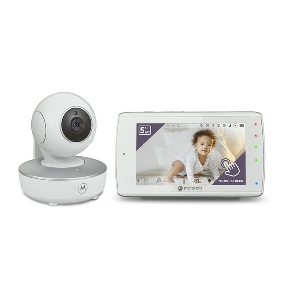 Motorola VM36XL Touch Connect 5" HD Wi-Fi Video Baby Monitor with Touch Screen, Remote Pan, Tilt & Zoom Camera, Lullabies, Room Temperature Sensor and Two-Way Audio, White