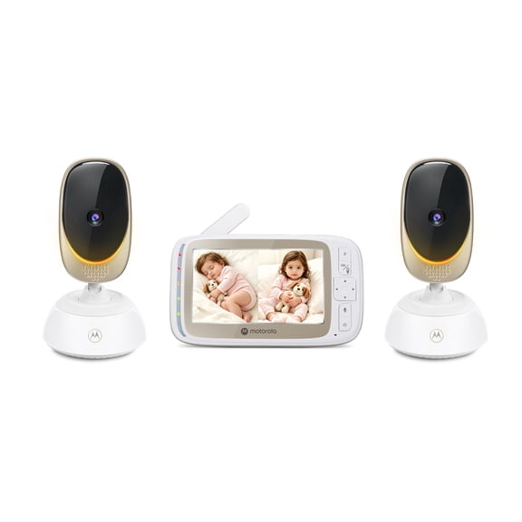 Motorola VM85-2 Connect Baby Monitor with 2 Cameras and 5 Inch Split Screen Display