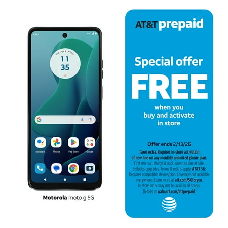 AT&T Prepaid - Motorola moto g 2025 128GB - Forest Gray