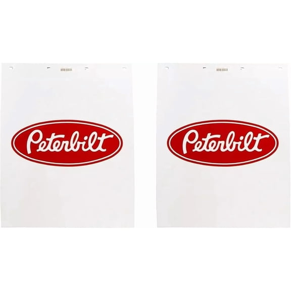 Motors 24" x 30" Poly 3/16" Thick Semi Truck White Mud Flaps- Set of 2