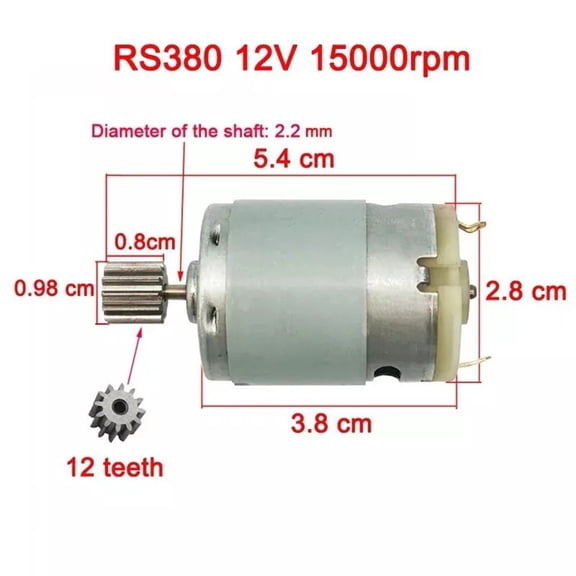 Motors for Kids Electric Car 550 RS390 RS380 12V 6V DL555 24V 10 12 Teeth
