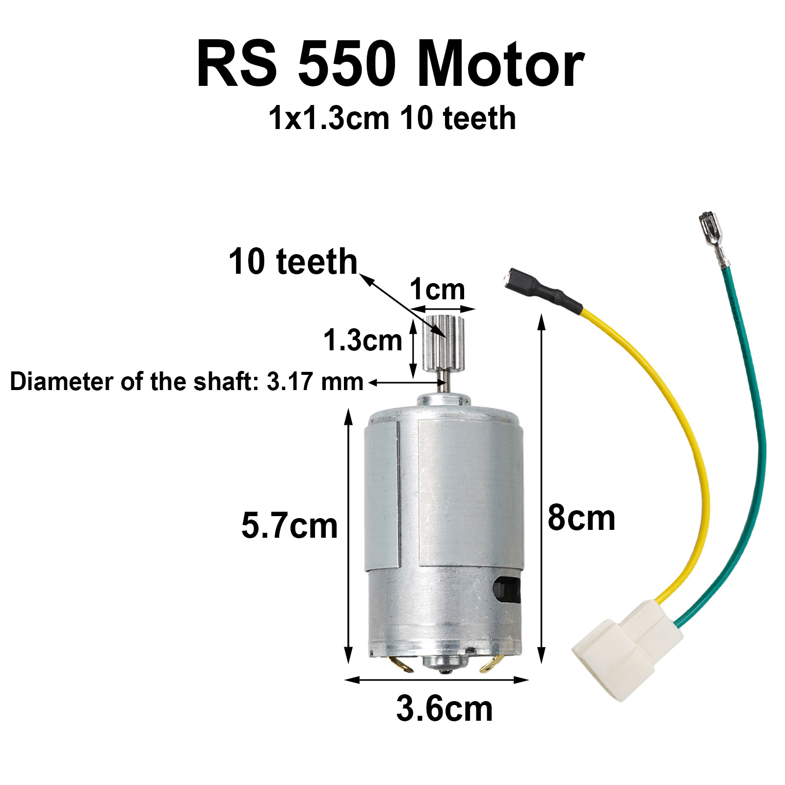 Motore Elettrico Per Auto Bambini 6V/12V/24V | RS390 RS550 Con Ingranaggi 10/12 Denti | Ricambio Per Macchinine