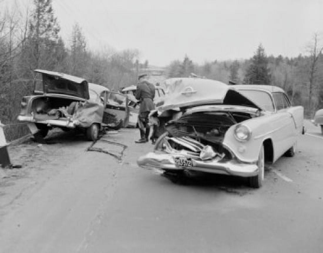 Motorway accident aftermath Canvas Art -  (24 x 36)